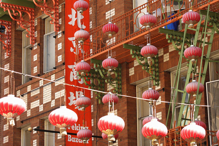 San Francisco Photograph - Red Lanterns in Chinatown by Art Block Collections