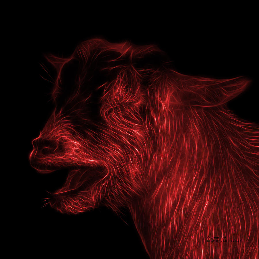Red Laughing Goat - 0312 F Digital Art by James Ahn