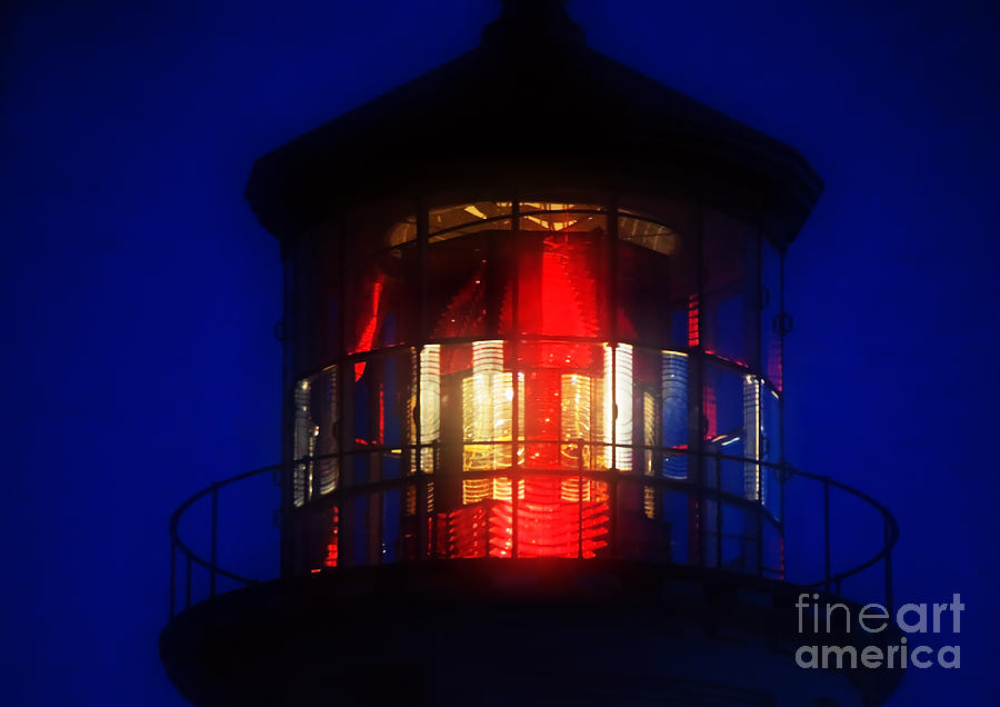 Lighthouse Photograph - Red Lens by Adria Trail