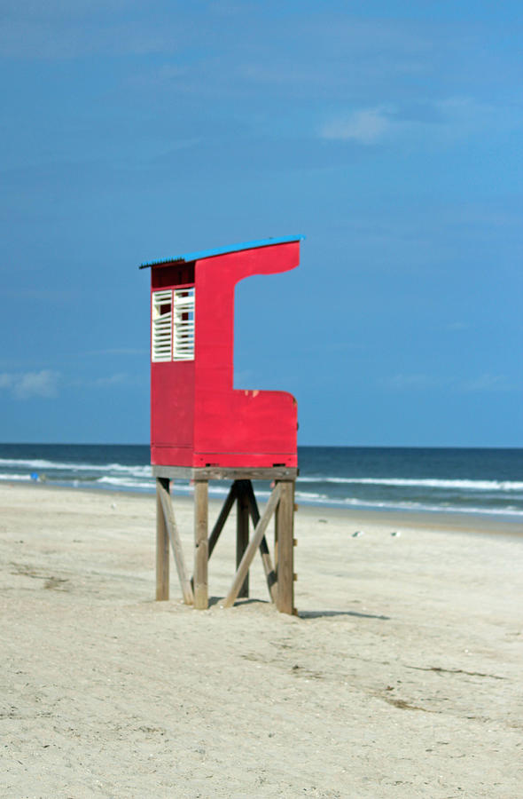 Beach Photograph - Red Lifeguard Stand by Cynthia Guinn