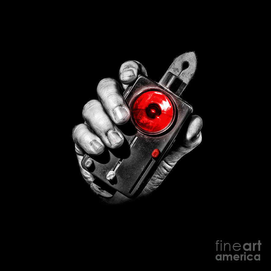 Black And White Photograph - Red Light by ARTSHOT  - Photographic Art