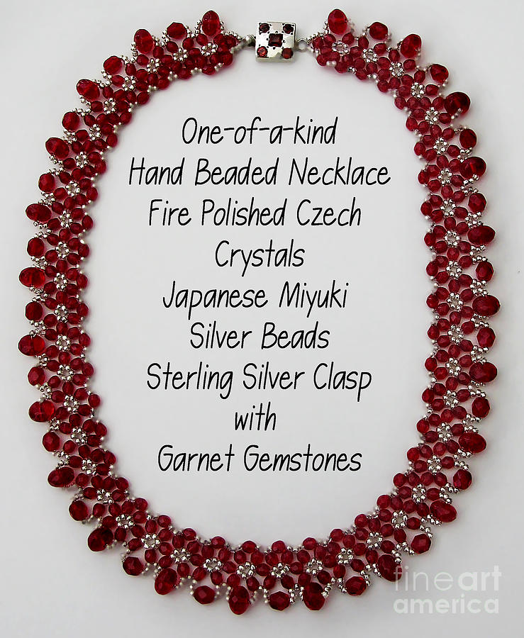 Red Light-Cranberry Beaded Necklace Jewelry by Jennie Breeze