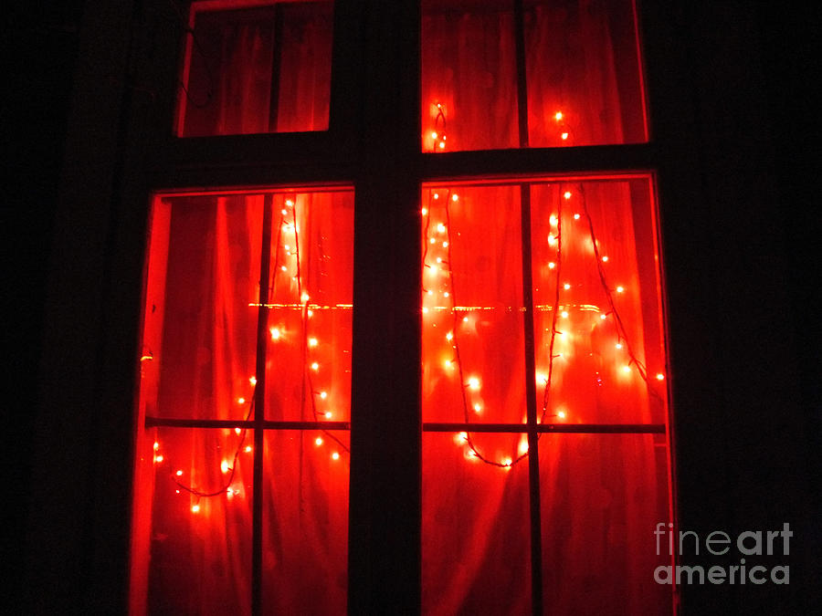 Halloween Photograph - Red Light In The Window by Ausra Huntington nee Paulauskaite