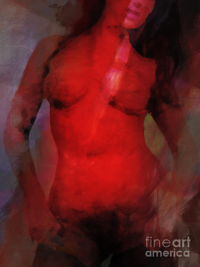 Red Light Nude Painting by Lutz Baar