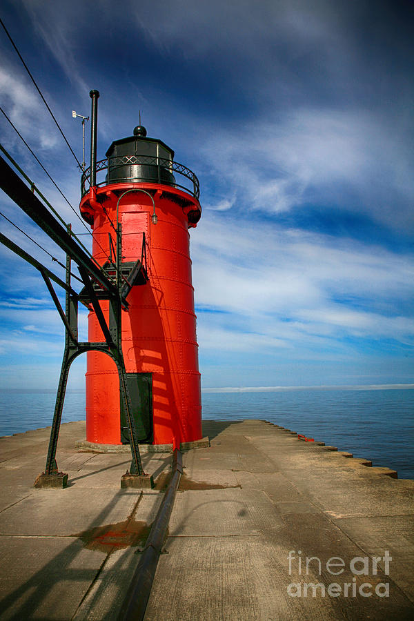 Red Lighthouse Photograph by Timothy Johnson