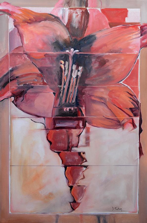 Red Lily Painting by Donna Tuten
