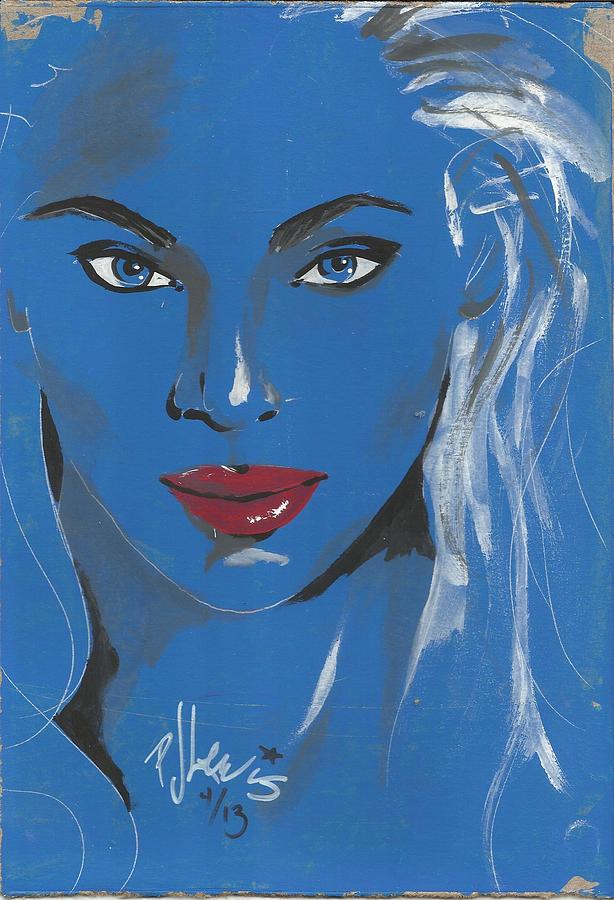 Red Lips Painting by PJ Lewis