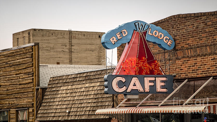 Red Lodge Cafe Old Neon Sign Photograph by Edward Fielding