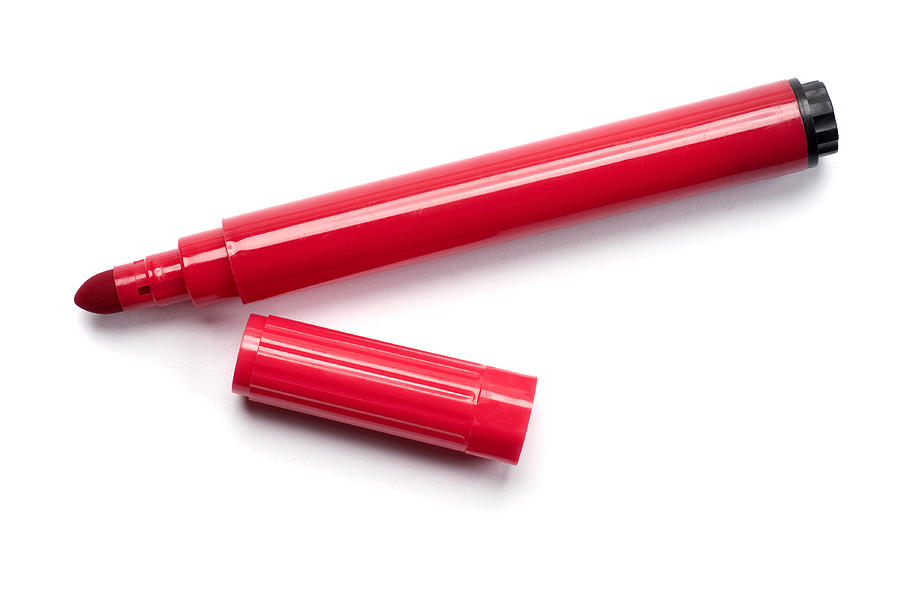 Pen Photograph - Red Marker Pen by Donald  Erickson