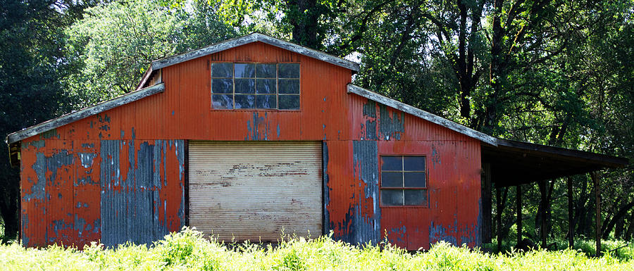 Red Metal Barn Photograph by Holly Blunkall