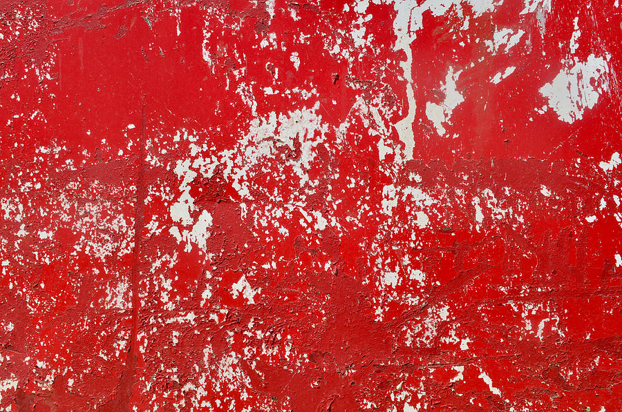 Red Metal Textured Background Photograph by Brandon Bourdages