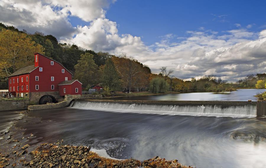 Fall Photograph - Red Mill At Clinton New Jersey by Susan Candelario