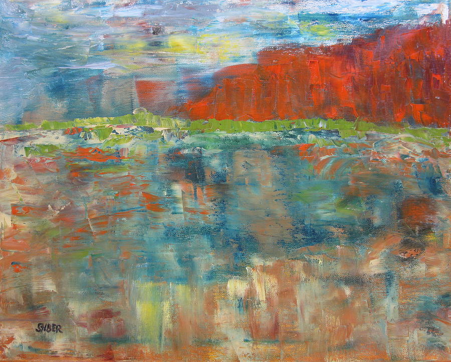 Red Mountain Painting by Kathy Stiber