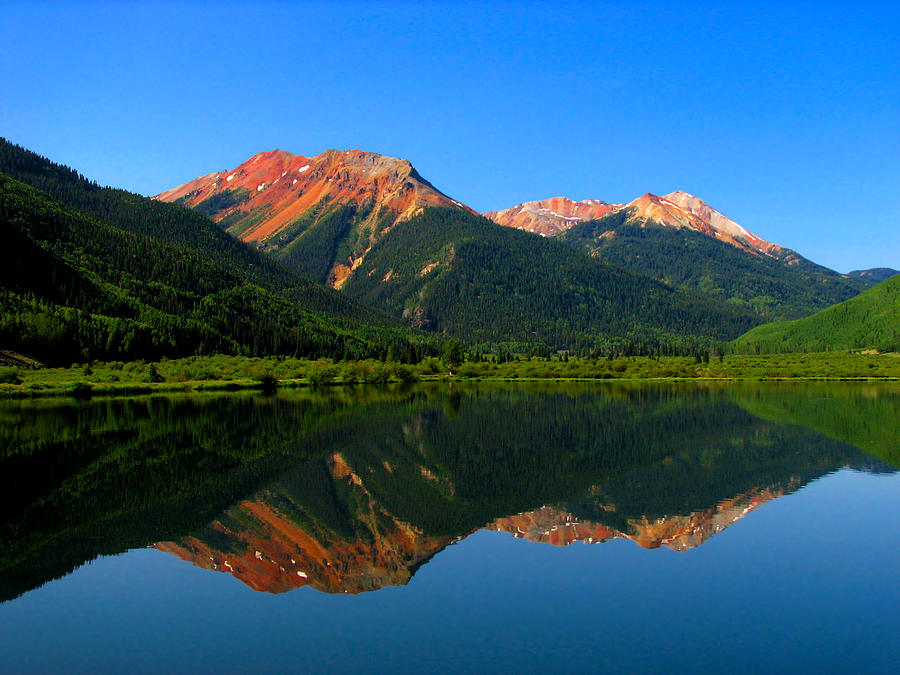 Red Mountain Reflection Photograph by Rick Wicker