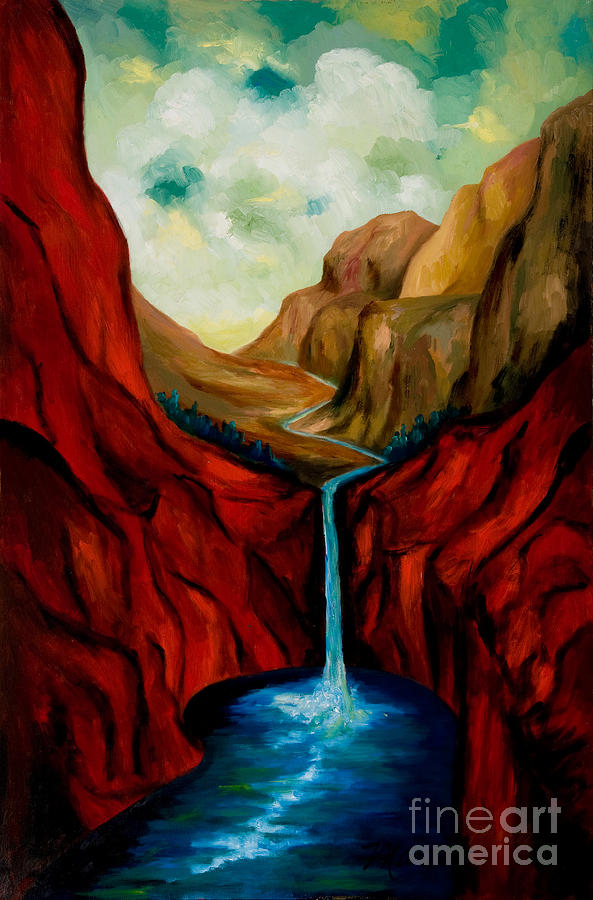 red mountain painting