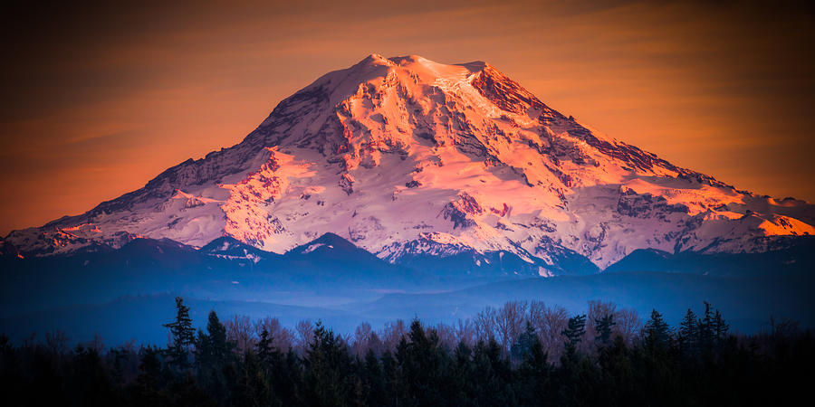 Red Mt. Rainier Photograph by Chris McKenna