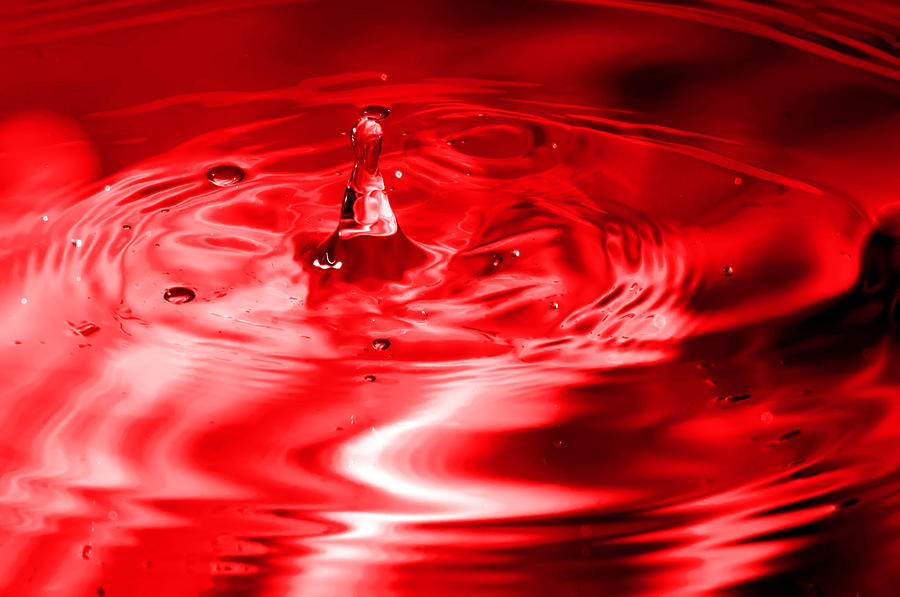 Red Multi Colored Water Drop Bubbling Photograph by Alex Grichenko ...