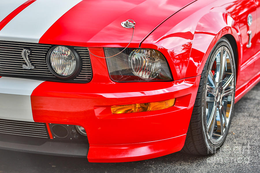 Red Mustang Cobra Photograph by Mina Isaac