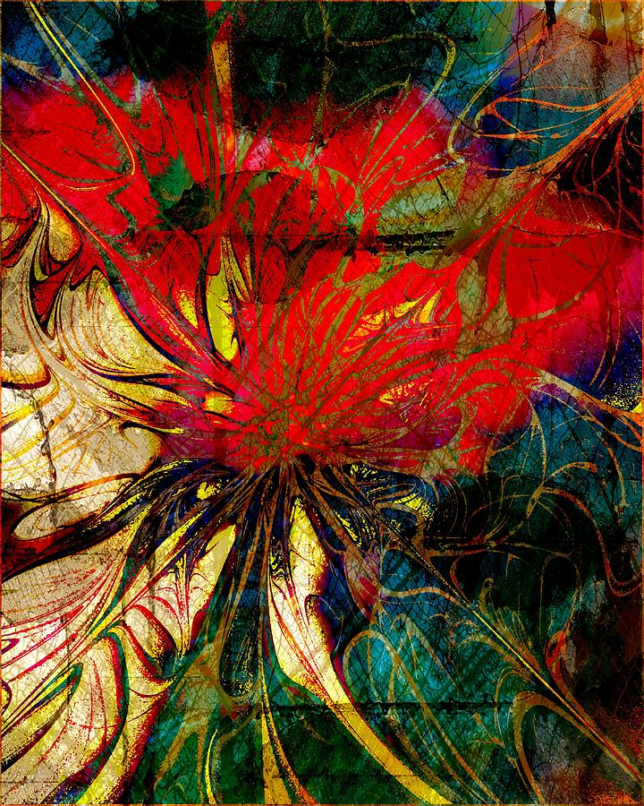 Red Nasturtium Digital Art by Amanda Moore