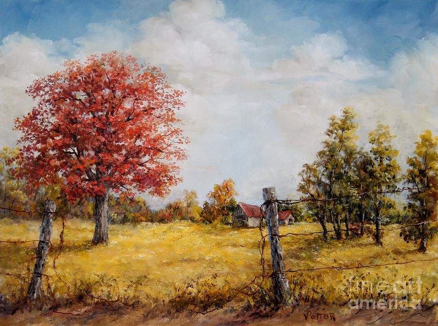 Red Oak Painting by Virginia Potter