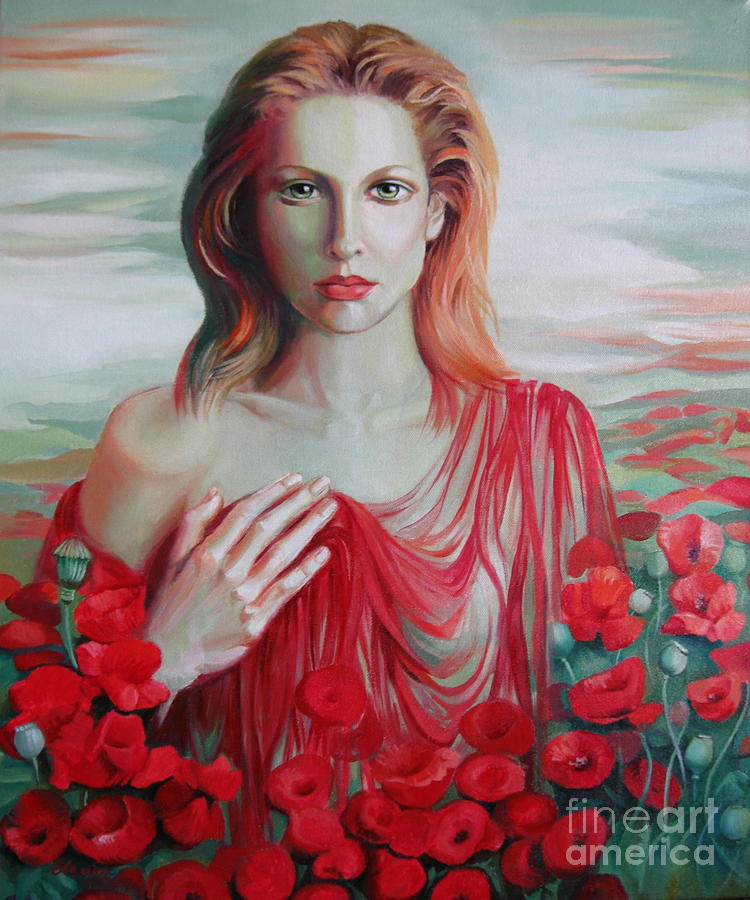 Red ocean Painting by Elena Oleniuc