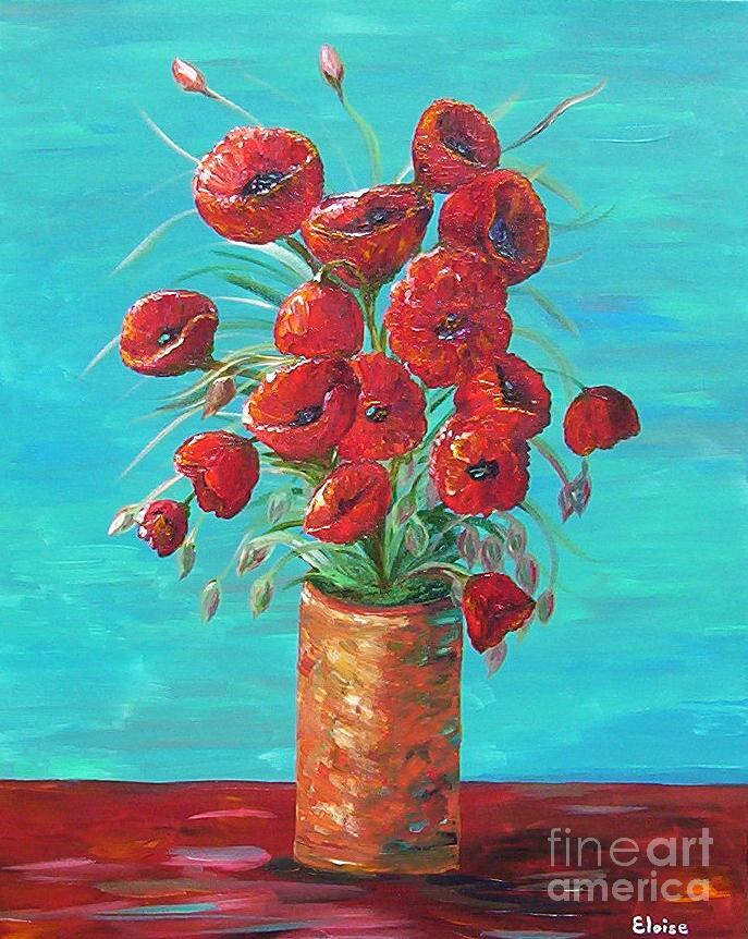 Red on my Table  Painting by Eloise Schneider Mote