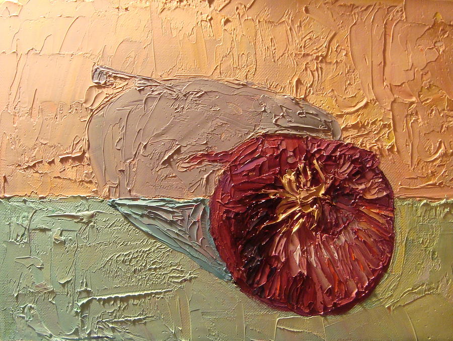 Peach Painting - Red Onion #3 by Laura Skoglund