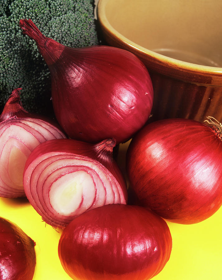 Red Onions Photograph by Ray Lacey/science Photo Library