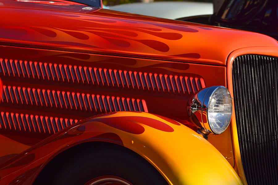 Red Orange and Yellow Hotrod Photograph by Dean Ferreira