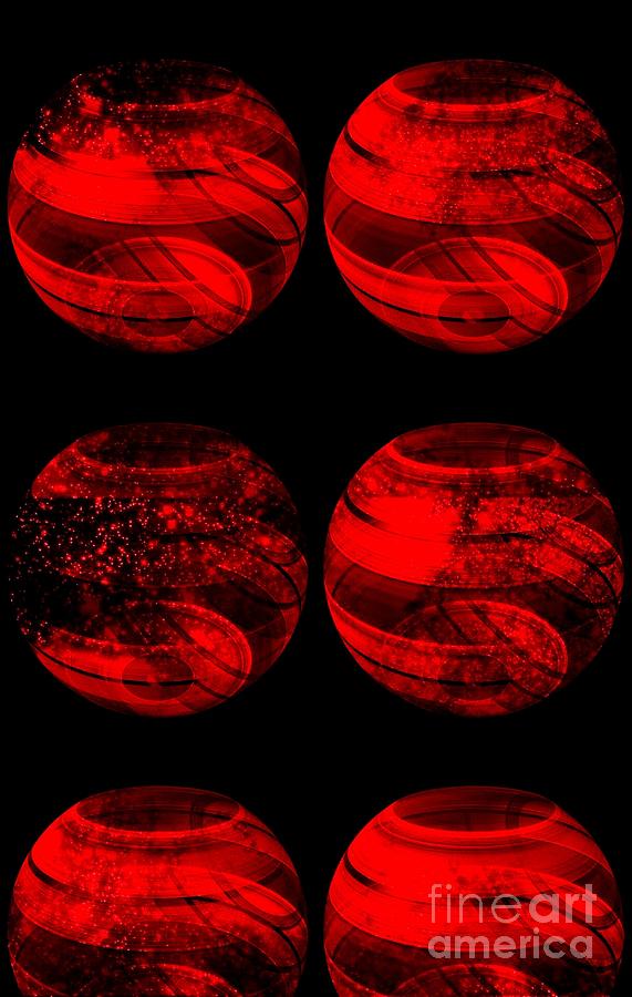 Red Orbs Digital Art - Red Orbs Abstract by Saundra Myles