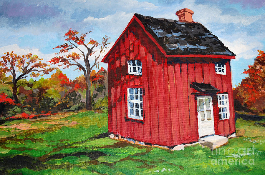 Red Outhouse Painting by Marta Lopez - Fine Art America