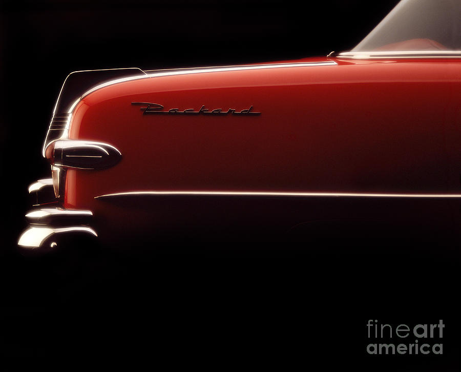 Car Photograph - Red Packard by Jon Neidert