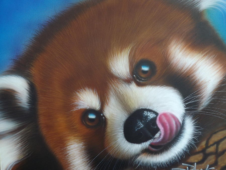 Red Panda Painting by Darren Robinson