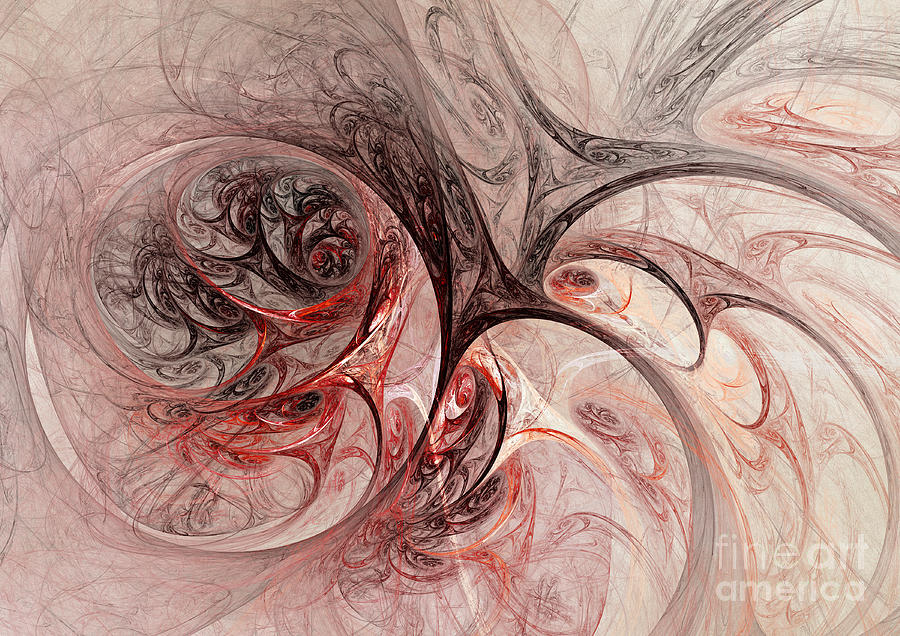 Red passion - abstract art Digital Art by Martin Capek