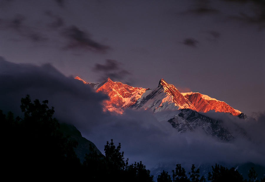 Sunset Photograph - Red Peak Mountain by Efim Chernov
