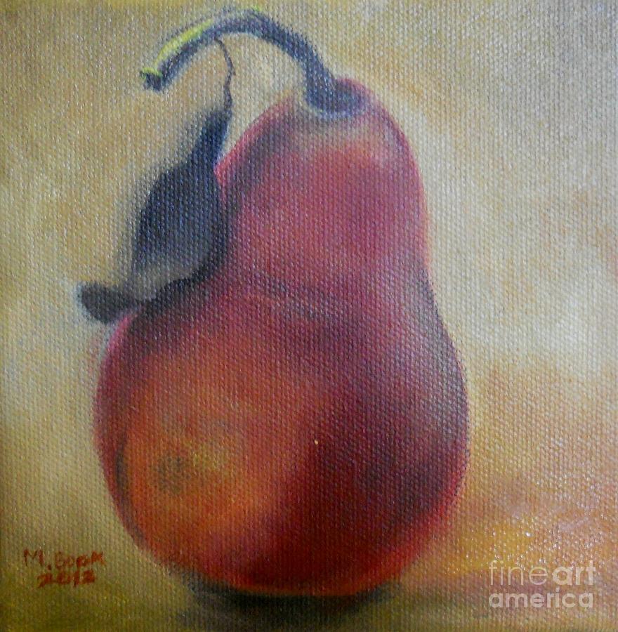 Red Pear Painting by Marlene Book