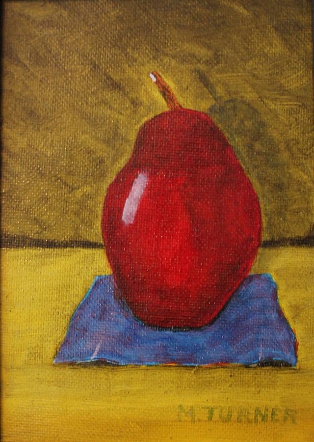 Red Pear Painting by Melvin Turner