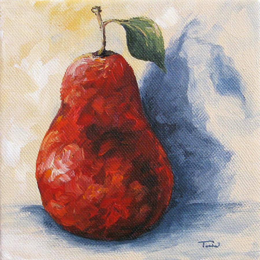 Red Pear with Shadow Painting by Torrie Smiley