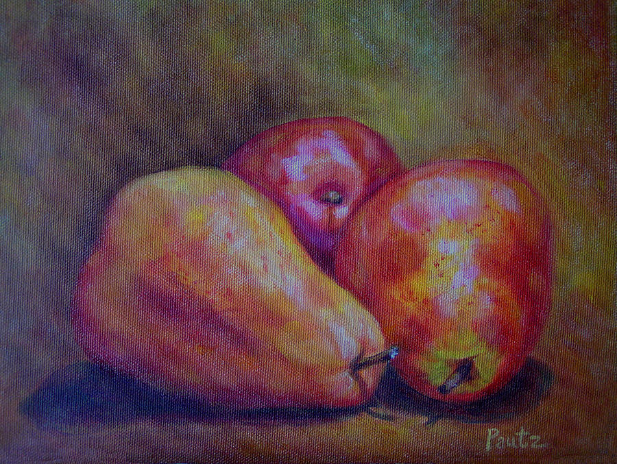 Red Pears Five Painting by Gay Pautz