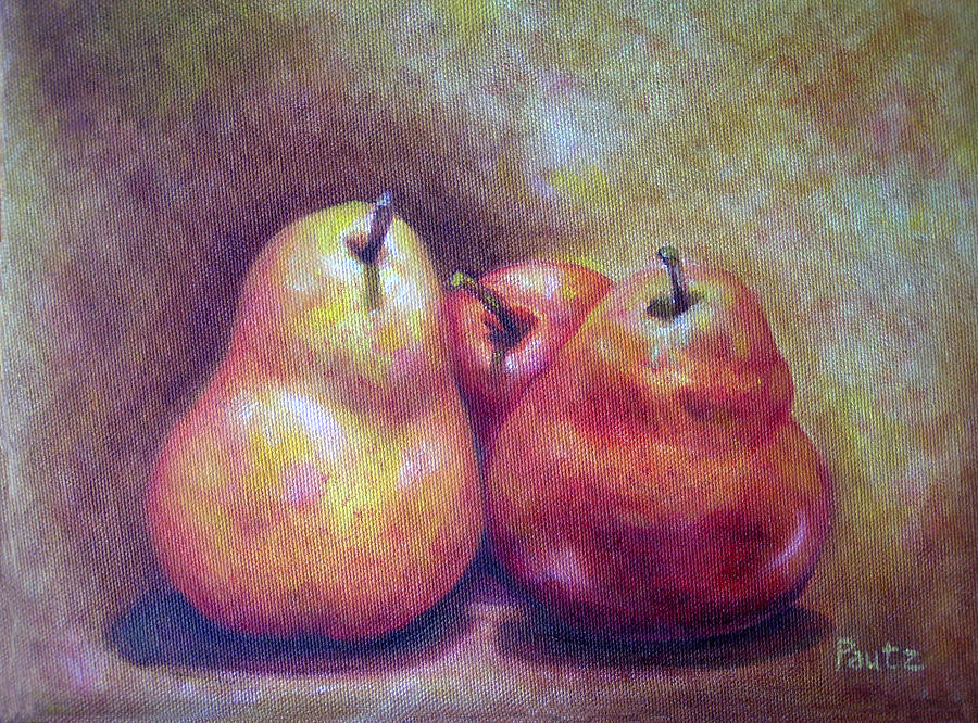 Red Pears Four Painting by Gay Pautz