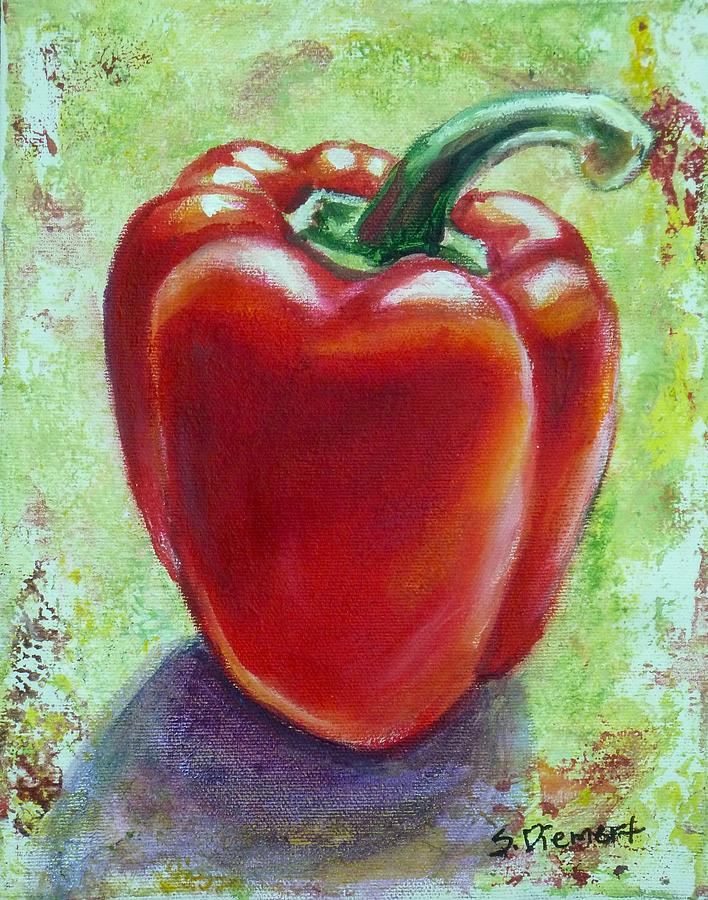 Vegetable Painting - Red Pepper 1 by Sheila Diemert