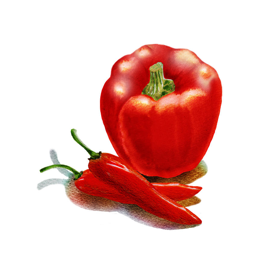 Red Pepper Hot Peppers Painting