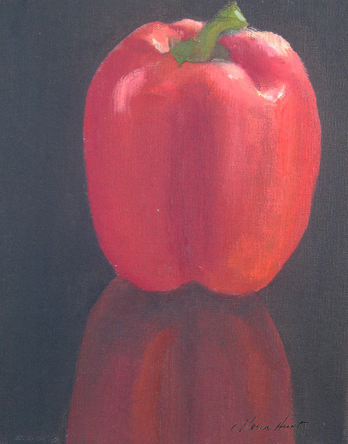 Red Pepper Painting by Maria Hunt