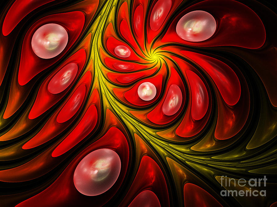 Red Peppers And Pink Pearls Digital Art by Andee Design