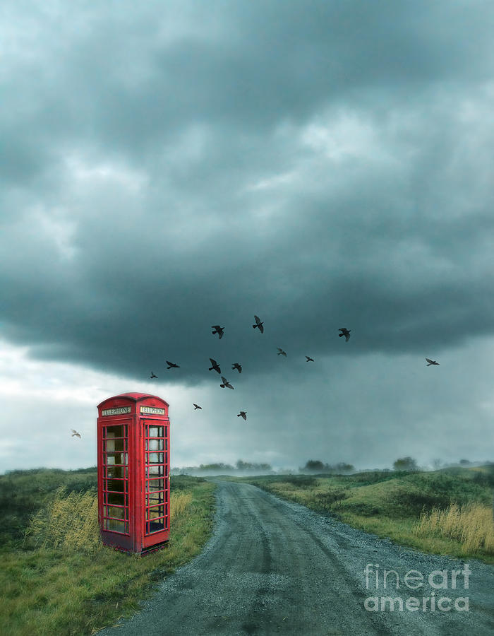 Red Phone Box in Storm Photograph by Jill Battaglia