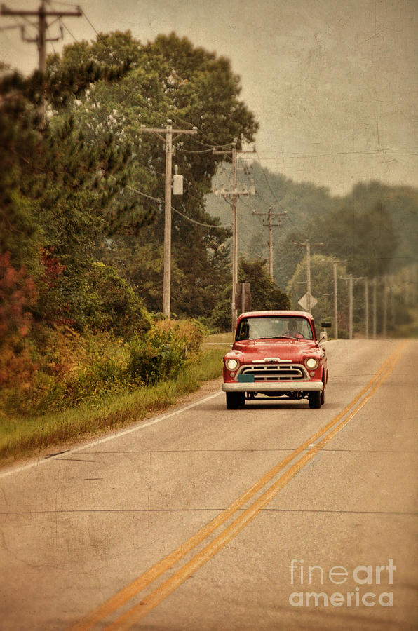 Red Pick up Truck Photograph by Jill Battaglia