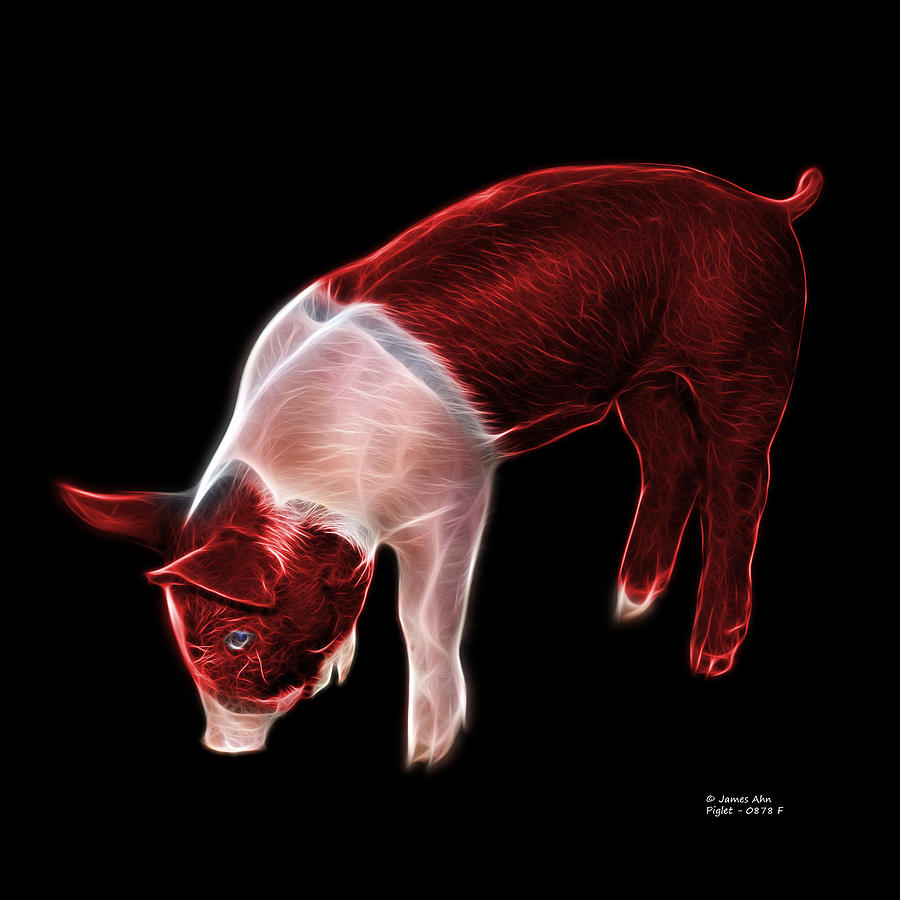 Red Piglet - 0878 F Digital Art by James Ahn