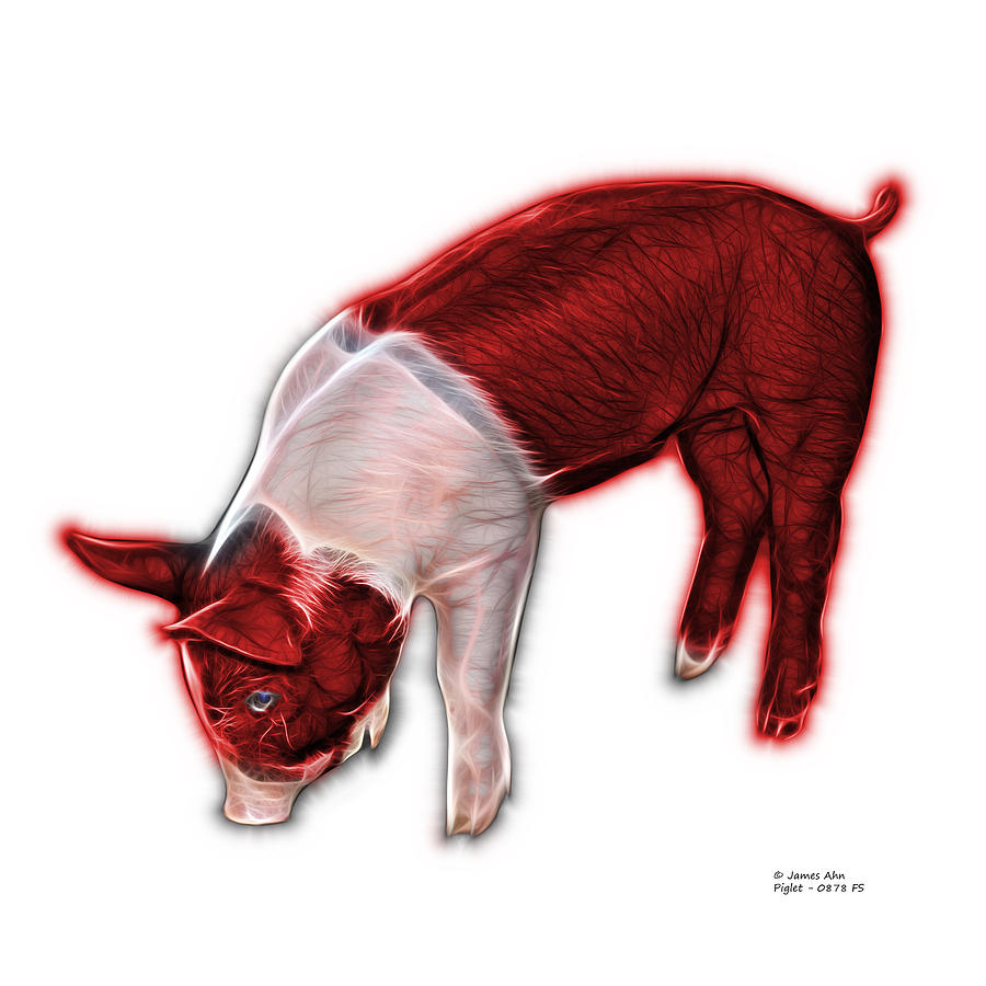 Red Piglet - 0878 FS Digital Art by James Ahn