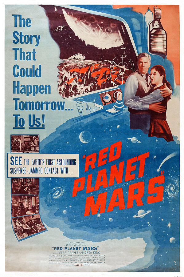 Red Planet Mars, Us Poster Art, Top Photograph by Everett