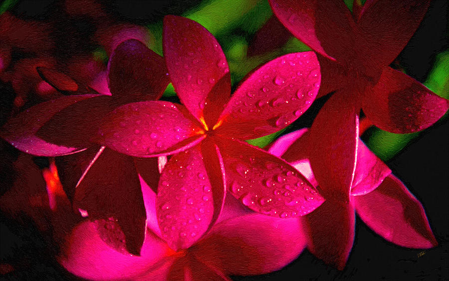 Red Plumeria Painting by Dean Wittle